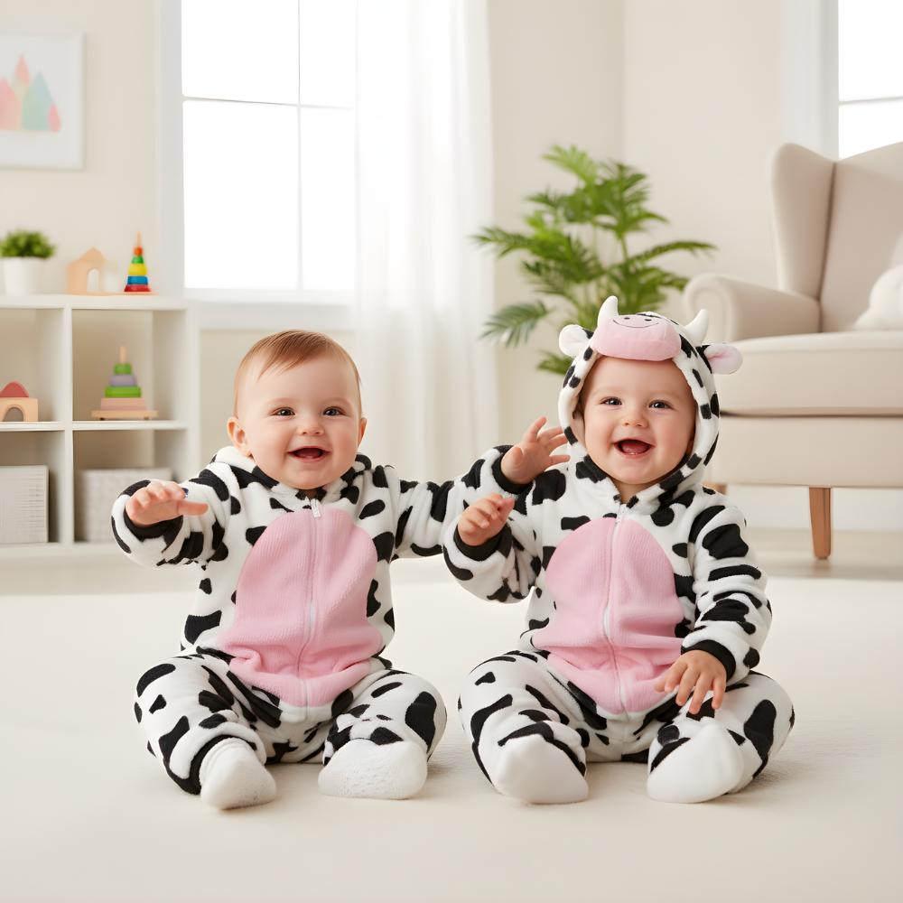 Piżama Onesie Kostium Przebranie Śpiochy Krówka Niemowlę 100: 83-91 Cm