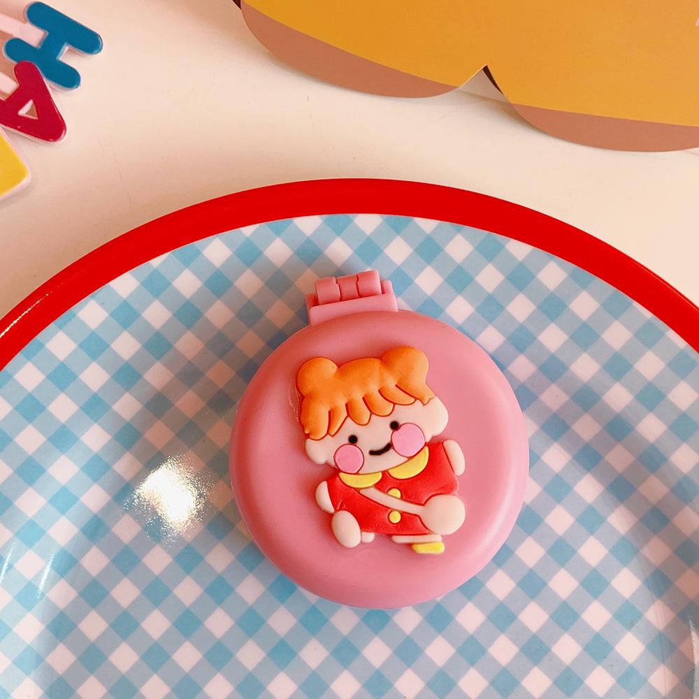 Cute Cartoon Folding Comb with Cosmetic Mirror for Girls Air Cushion Massage Portable Comb  Kids Dress Up Makeups Toy Gifts