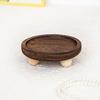 1pc Multi-functional Wooden Tray, Suitable for Aromatherapy, Key Storage, Etc. Elliptical Design