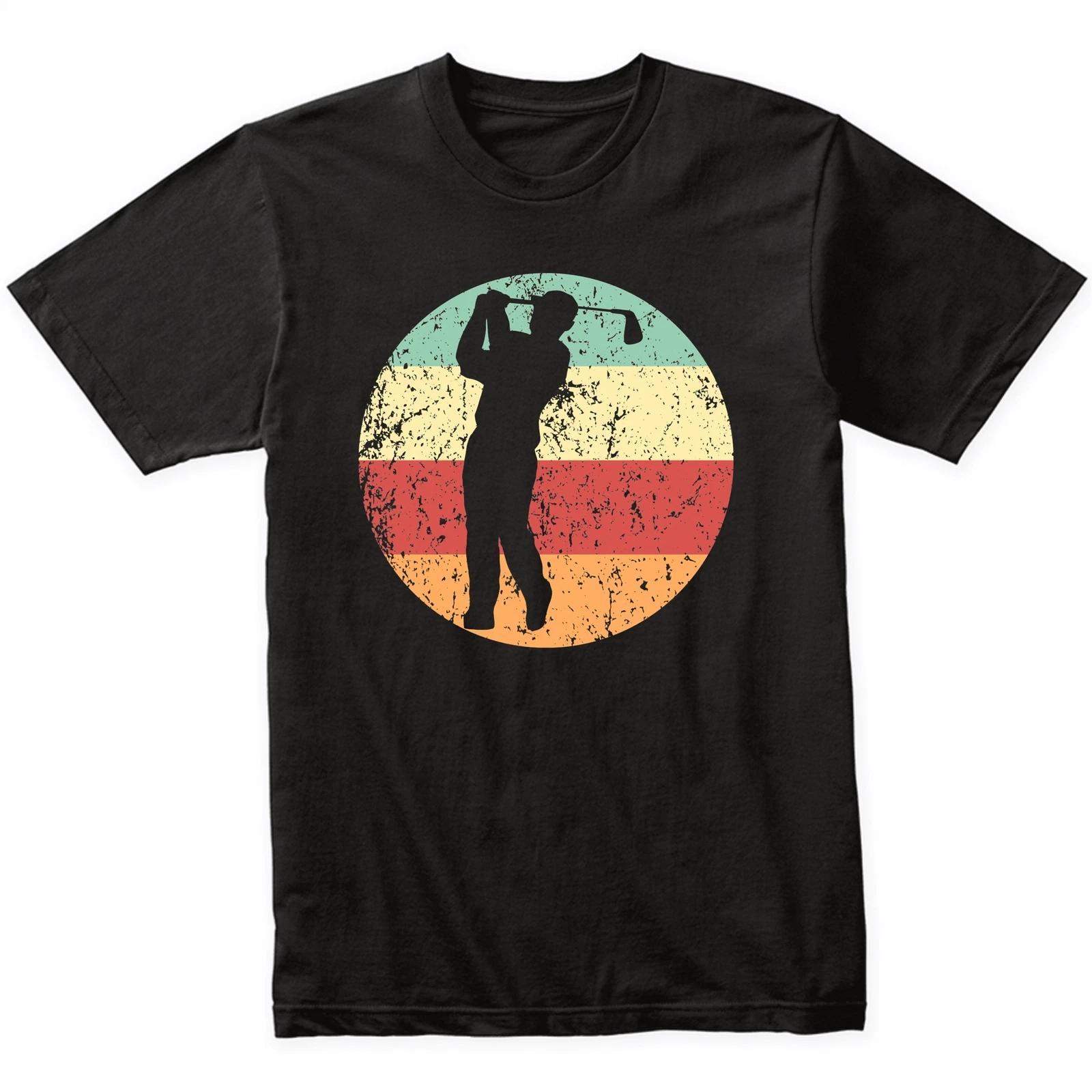 Golfer Golf Swing Silhouette Retro Sports T-Shirt - Retro Colors 2XL