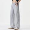 Loose Wide-leg Pants, Light and Breathable, Simple Casual Style Men's Thin Loose Straight Overalls, Gray Trousers