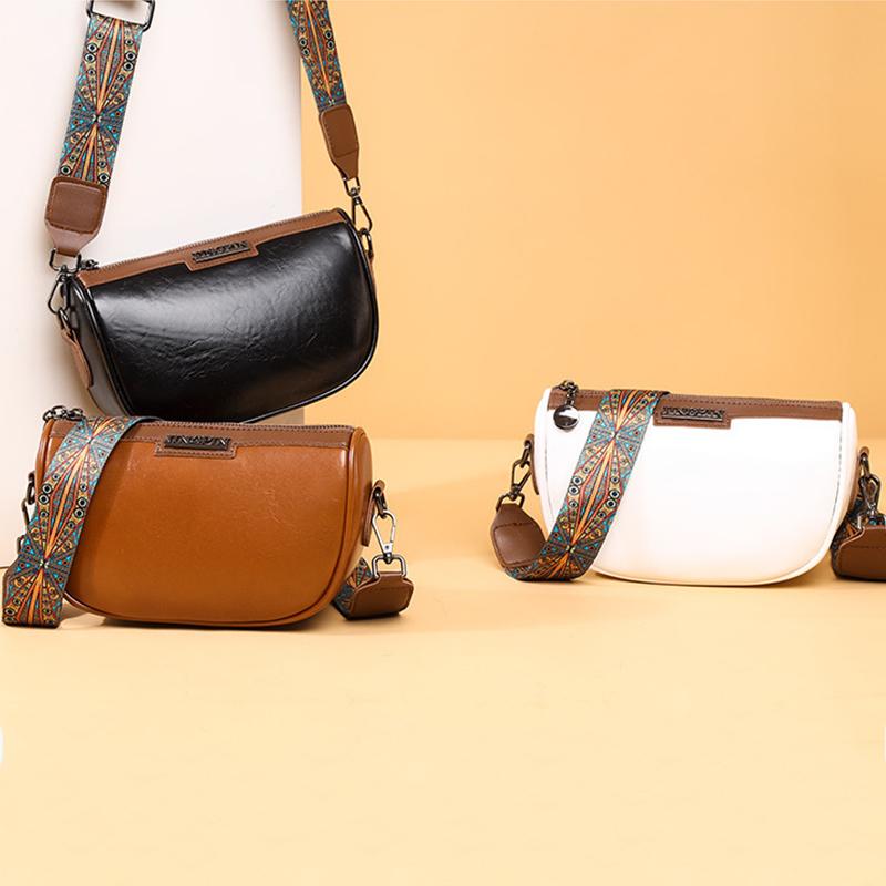 Fashion Small PU Leather Underarm Saddle Bags for Women Vintage Designer Shoulder Crossbody Bag
