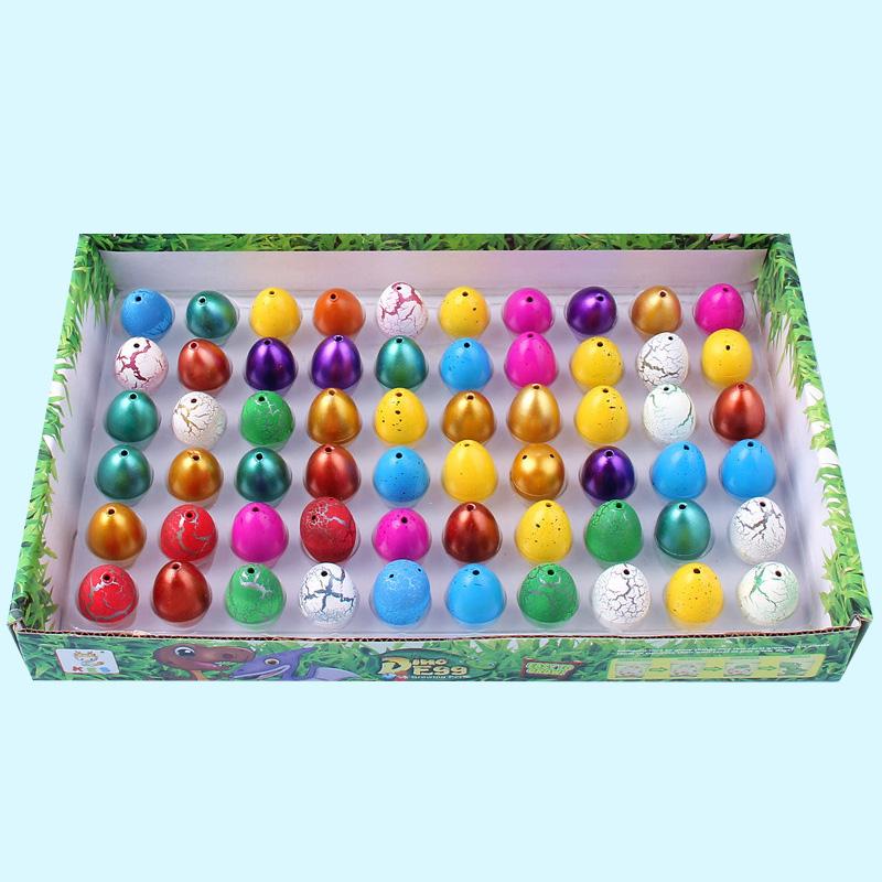 

60 Pcs/Box Colorful Magic Hatching Grow Dinosaur Eggs Soak Water to Become Large Expansion Creative Funny Toys for Kids Gift