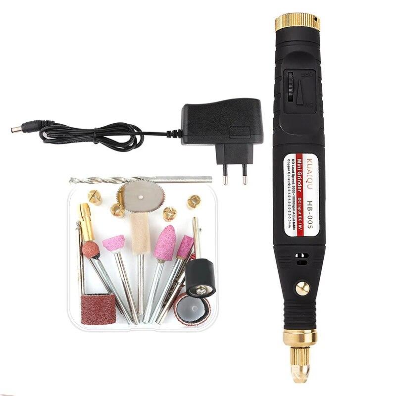 

1 комплект HB-005 Ручная электрическая шлифовальная машина Мини-маленькая шлифовальная машина Резьба по дереву Электрическая полировальная режущая машина Инструмент для резьбы чёрный