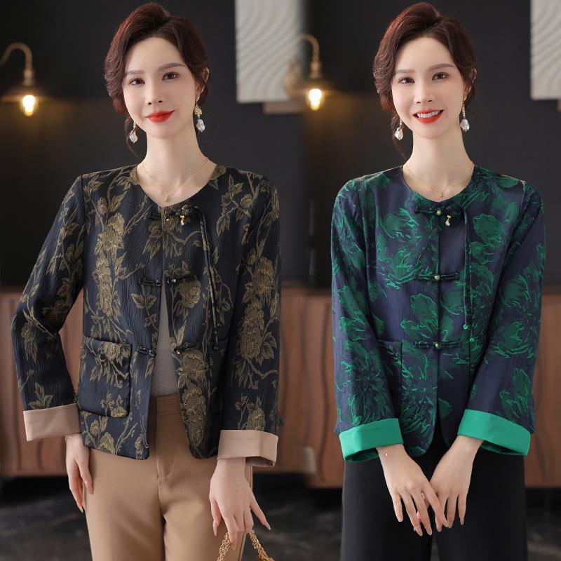 Cardigan de primăvară retro: Jachetă elegantă în stil chinezesc cu nasturi tip broască pentru femei tinere și de vârstă mijlocie