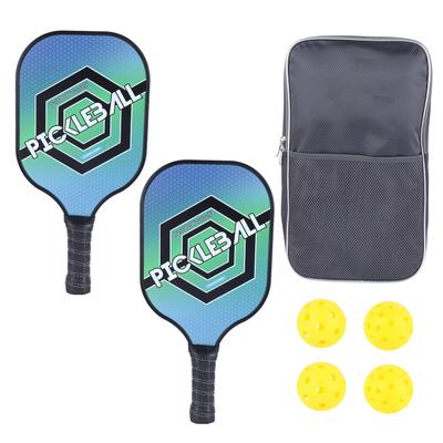 2Pcs Pickle Ball Paddles Durable Carbon PE Comfortable Grip Light Weight Pickle Ball Set with 4