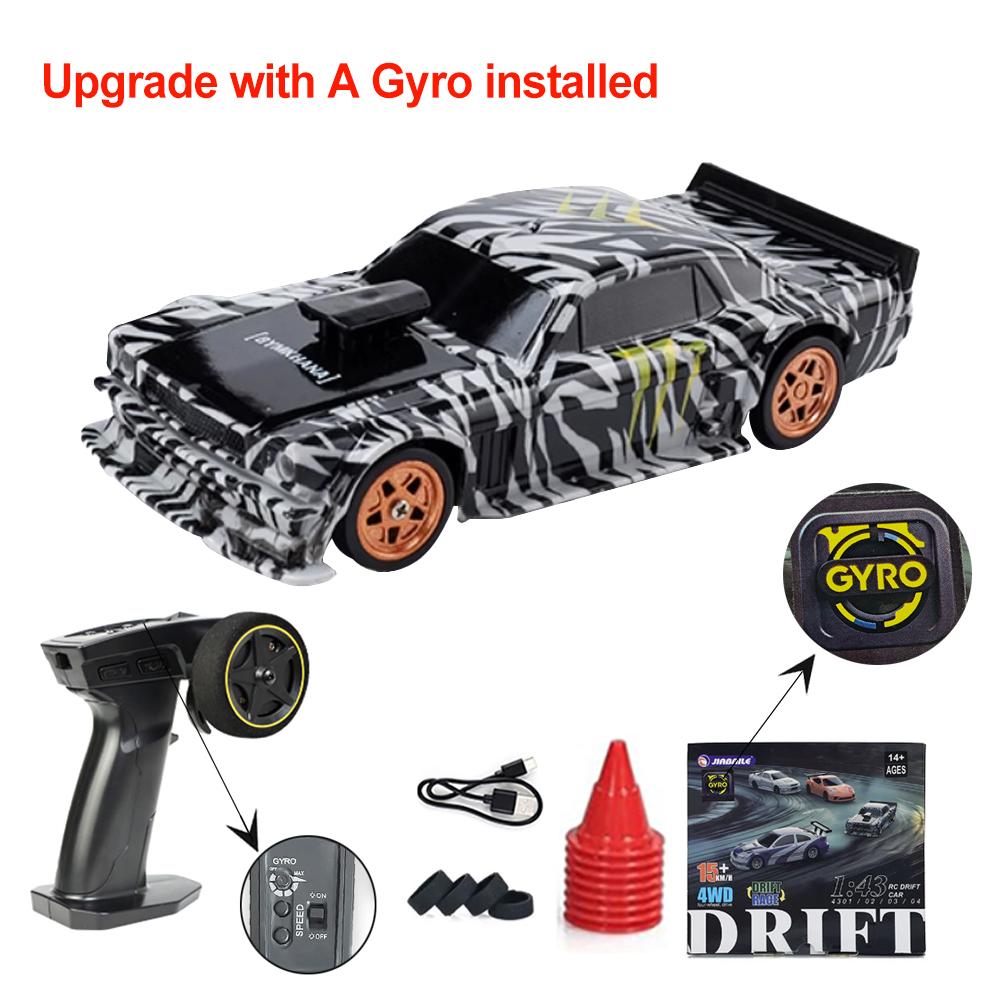 1/43 Upgrade RC Car Mini Racing Cars with Gyro 2.4G Remote Control Drift 4WD Off-road High-Speed Motor Vehicle Model Toys