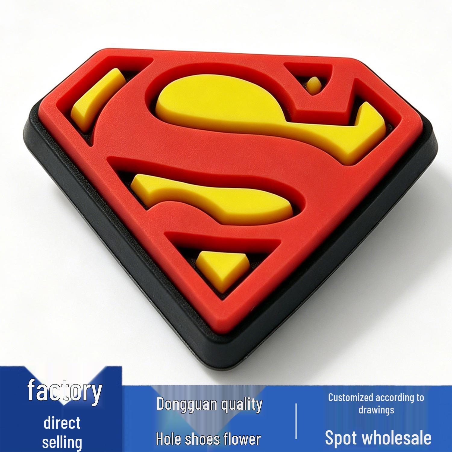 Superman Series Flower Charms for Crocs - Cute PVC Shoe Decorations