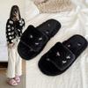 Plachsohlige Plüsch-Oberbekleidung Herbst und Winter Drag Fashion Neue Zuhause Ein-Wort-Drag Fluffy Slipper Damen