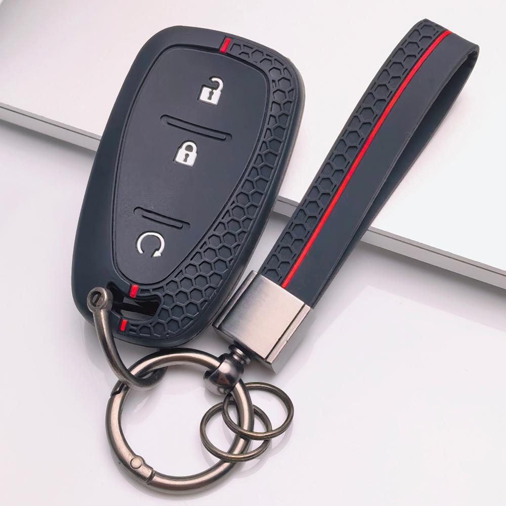 Key Fob Cover for Chevrolet Chevy Equinox Malibu XL Cruze Camaro Blazer Traverse with Keychain Anti-Scratch Surface Shockproof Structure