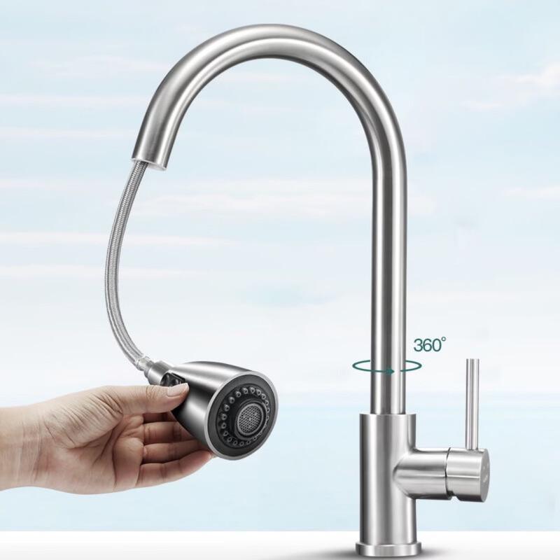 TLXT304 Stainless Steel Pull-Out Kitchen Faucet