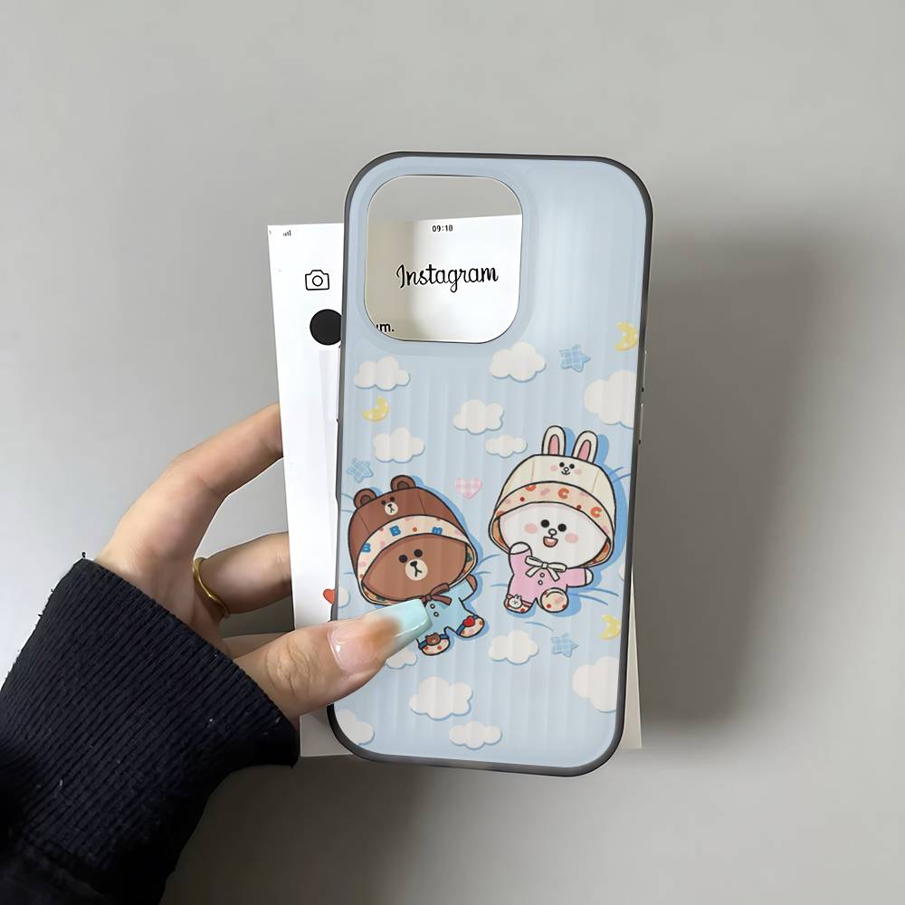 Cartoon Cute C-Cony B-Brown Phone Case For IPhone 17 16 15 14 13 12 11 Pro Max Plus Corrugated Bumper Back Cover Shell