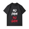 Men's 100% Cotton Crew Neck Short Sleeve T-Shirt, Casual NO PAIN NO GAIN Motivational Printed Breathable Soft Daily Workout Tee Top for Fitness Enthus