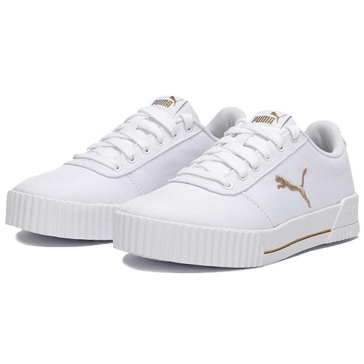 (WMNS) PUMA Carina Summer Cat Leisure Board Shoes White/Golden Women's 373997-12
