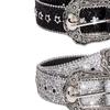 Fashion PU Leather Belts Western Cowboy Y2K Retro Jeans Skirt Decor Waistband Personality Gothic Rhinestone Belts For Women Girl