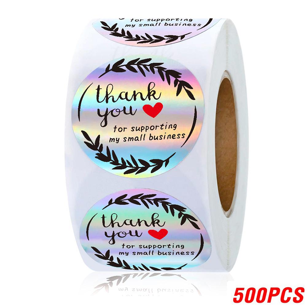 100-500Pcs High-Quality Rainbow High-Quality Laser High-Quality Thank High-Quality You High-Quality Stickers 1Inch High-Quality Small High-Quality