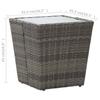 Side Table Gray 41.5 X 41.5 X 43 Cm Poly Rattan and Tempered Glass