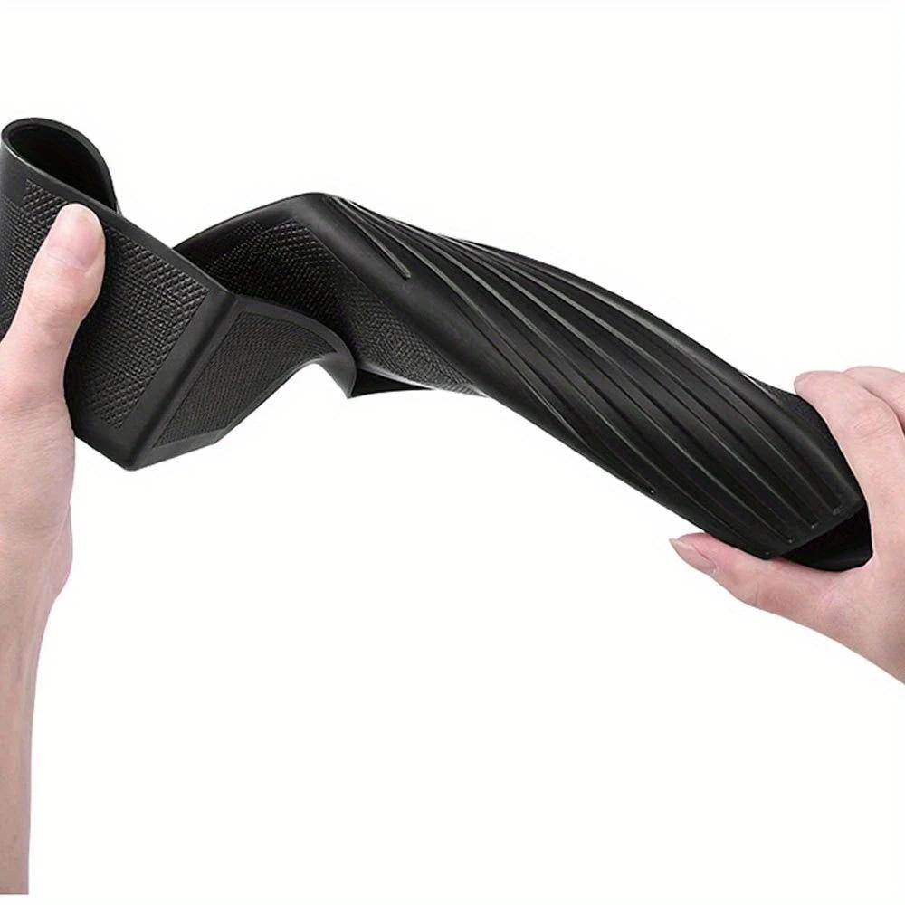 4PCS Car Door Side Storage Box Slot Tray For Tesla Model Y 20-24 Front Rear TPE Door Handle Storage Organizer Black New