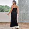 Summer Womens Sexy Fishtail Halter Long Dress Plus Size Package Hip Slim Dress Casual Temperament Fashion Black Dress for Lady