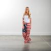 Womens High Waist Casual American Flag Print Drawstring Loose Wide Leg Pants For Summer