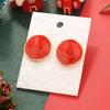 Festive Red Geometric Earrings: Versatile and Elegant for All Seasons