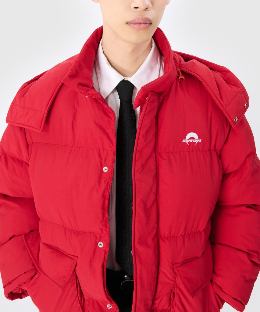 Marine Serre (U) Ms Sport Nylon Puffer Coat Red Ms Sport Nylon Puffer Coat Red