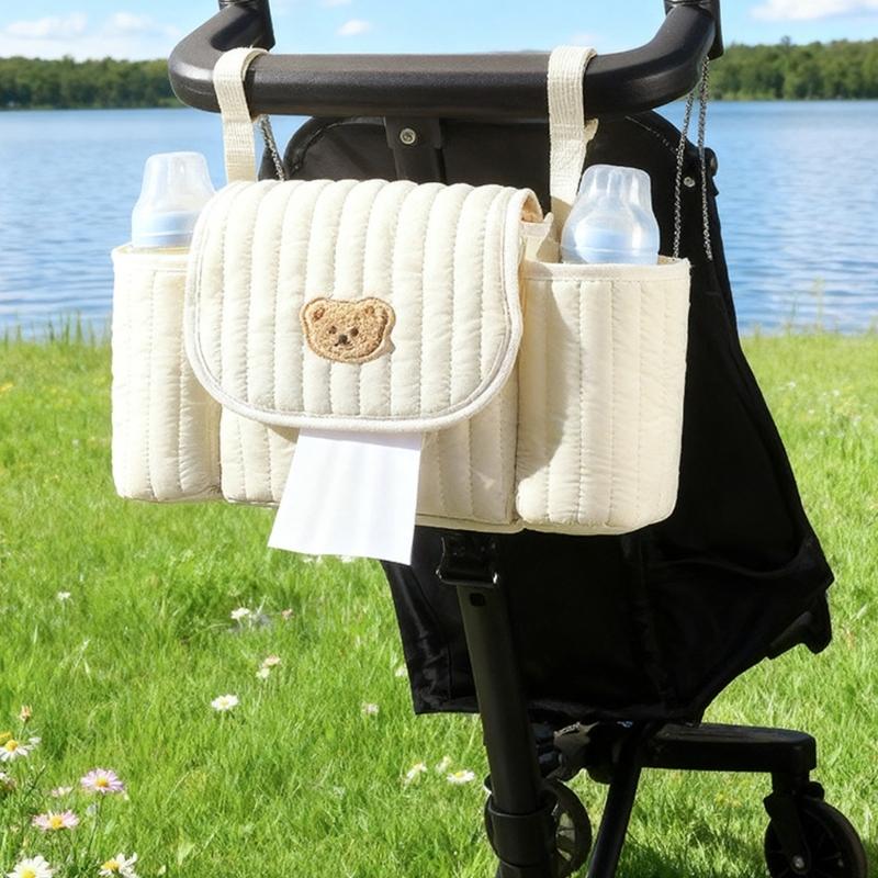 Multifunctional Organizer Bag Baby Strollers Hanging Bag Multiple Compartment Pushchair Storage Bag for Toy Water Bottle