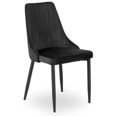 Bari Upholstered Dining Chair Black Velvet Modern