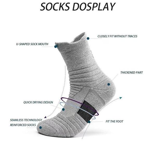 3 Pairs Anti-slip Football Socks Men Women Cotton Sock Short Long Tube Soccer Basketball Sport Socks Breathable Deodorous Socks 39-45