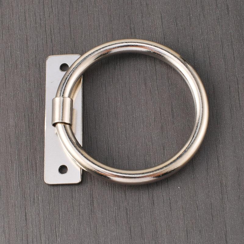 Iron Sheet Circle Iron Ring New Chinese Home Improvement Drawer Wardrobe Door Cabinet Surface Mount Double Hole Small Handle