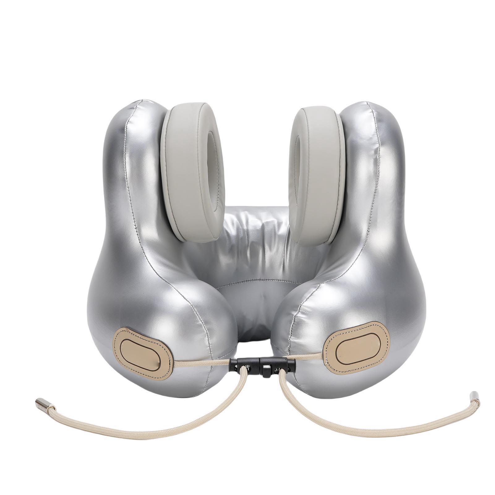 

Travel Neck Pillow with Bluetooth 5.2 Headset U Shape Music Pillow with 2 Level Heating Detachable Magnetic Ear