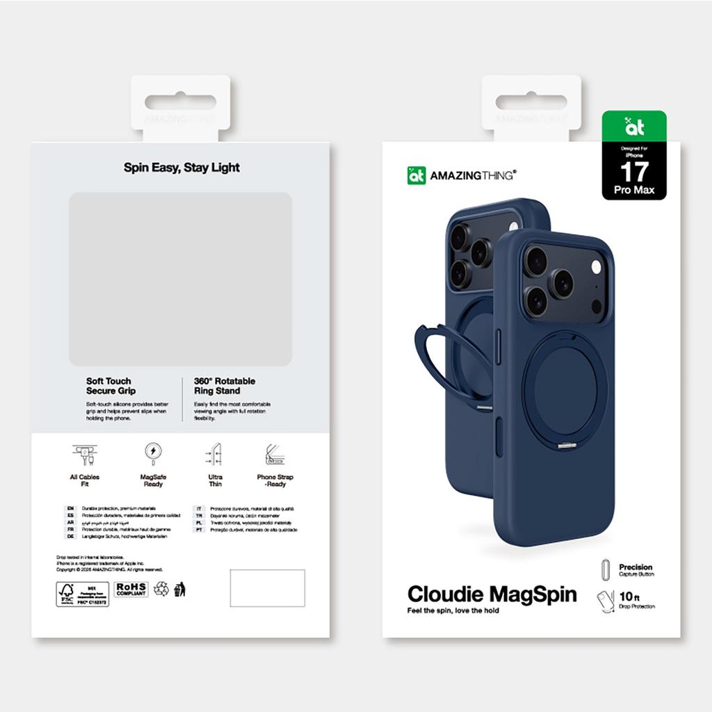 Etui Pokrowiec Na Iphone 17 Pro Max Z Podstawką Cloudie - Niebieski