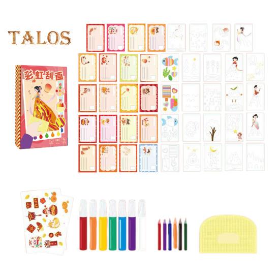 

1 комплект Squeegee Art Kids Paint Kit DIY Rainbow Scratch Painting Crafts Kit Детская развивающая игрушка для рисования Scratch Art Подарок для малышей Мальчиков и Девочек B