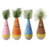 Pet Stimulation Toy for Indoor Play Wooden Wobble Cat Toy, Self-Righting Tumbler with Feather Cats, Interactive Plush Hunting Cats Punching Bag Stable