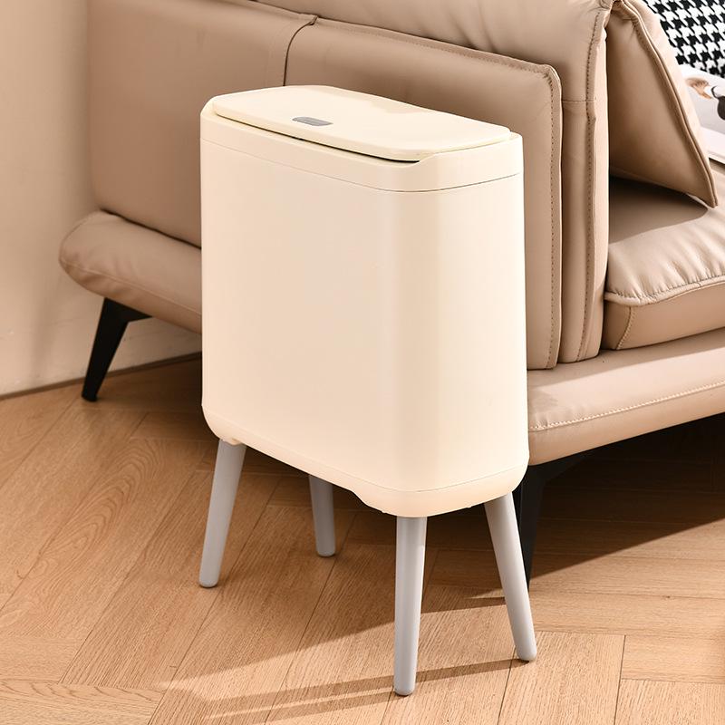 Schub-Mülleimer mit Deckel, Großes Fassungsvermögen für Wohnzimmer/Badezimmer