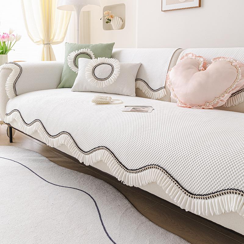 Summer French Special-Shaped Sofa Cushion  New Cool Feeling Ice Silk High Feeling Summer Seat Cushion Non-Slip Cover Cover Cloth