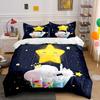 Elephant Starry Night Nursery Decor Soft Comfortable Duvet Cover Bedding Set Included 1*Duvet Cover & 2*Pillowcases, Gift