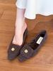 Soft Leather Version~ Camellia Pointed Head Shallow Mouth Single Shoes Women's Autumn 2025 New Fashionable Versatile Casual Mao Mao Shoes