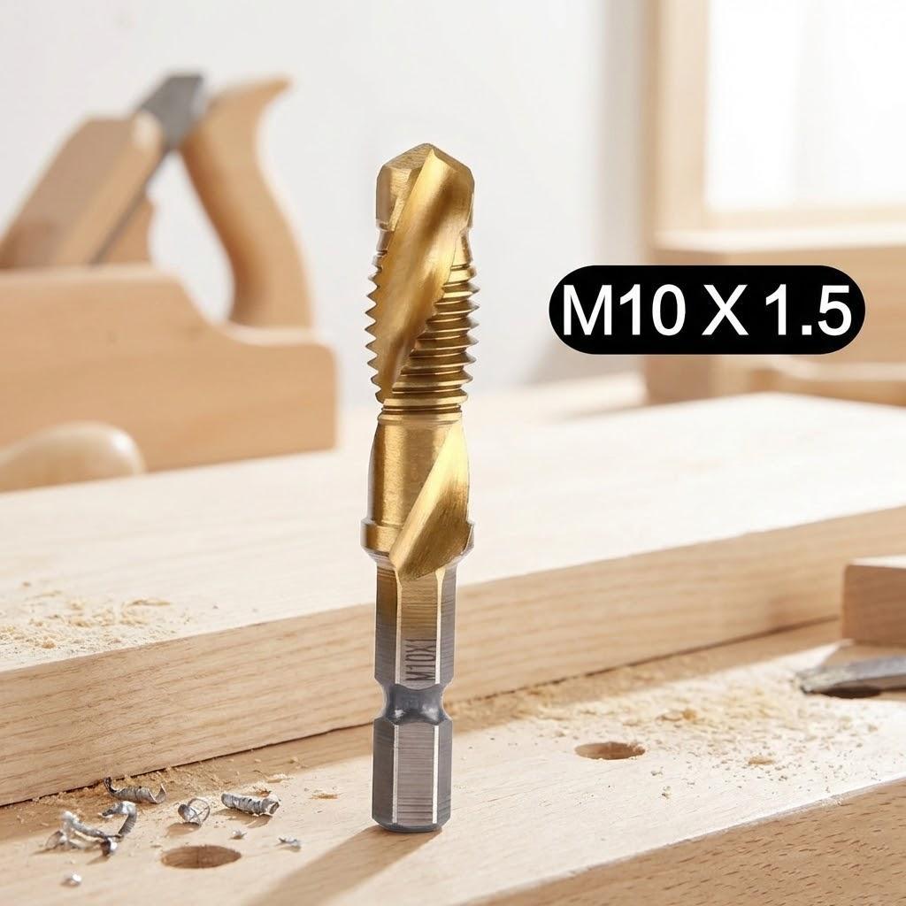 HSS4341 Tap Bit M3 M4 M5 M6 M8 M10 Spiral Flute Tap Drill Bit for Wood Plastic Aluminum Alloy Hand Tools Taps and Dies Set