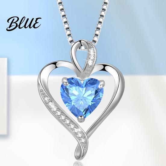 Dainty Necklace Heart Cubic Zirconia Love Pendant Birthday Trendy Jewelry