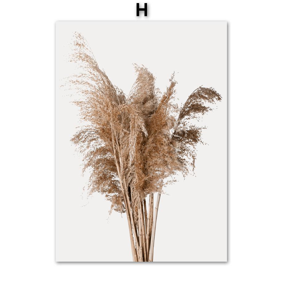 Wall Art Print Beige Dandelion White Flower Palm Leaf Grass Quotes Canvas Painting Nordic Poster Decor Pictures For Living Room