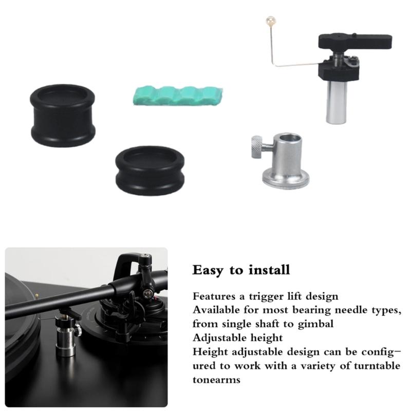 Professional Tonearm Arm Lifter with Base Pad Adjustable Height for Turntable Record Player Automatic Raise Height