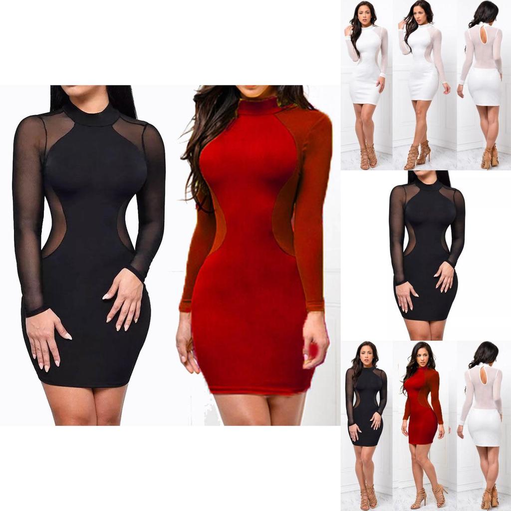 Premium Quality Women Sexy Long Sleeve Bandage Bodycon Evening Cocktail Mini Dress