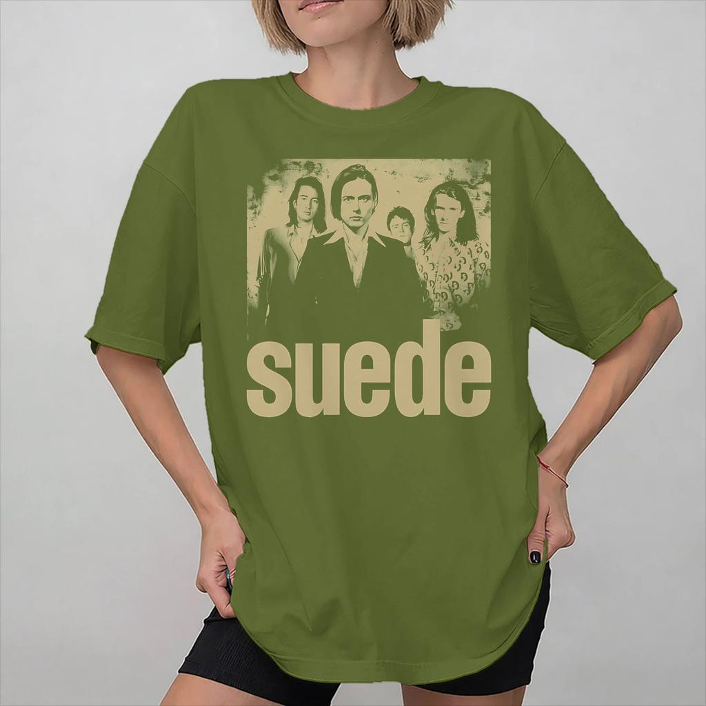All Seasons Suede rock band T Shirt For Unisex Cotton Tee Shirt Short Sleeve Clothes