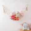 Woven Cotton Toy Net, Boho Wall Hanging Organizer, Handmade Storage Hammock for Stuffed Animals, Kids Room Nursery Decor