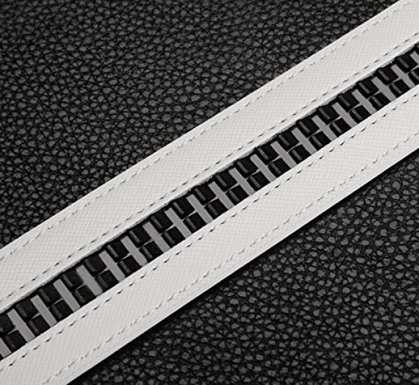 FleurUneffe Genuine Leather Belt with Cuttable Adjustable No Navy Z Men's Belt, Size, Holes, Auto-Lock, Stylish, Casual, Business, Golf, White, Red,