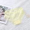 Girls' Sexy Lace Briefs Breathable Underwear with Butterfly Knot Carved Mid Air Waist Knickers Solid Color Women's Triangle Panties