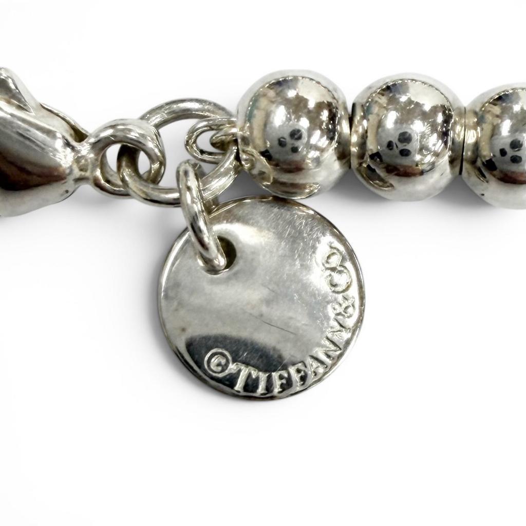 Excellent TIFFANY&Co. Bracelet Mini Heart Tag Bead Bracelet Silver AG925 Used