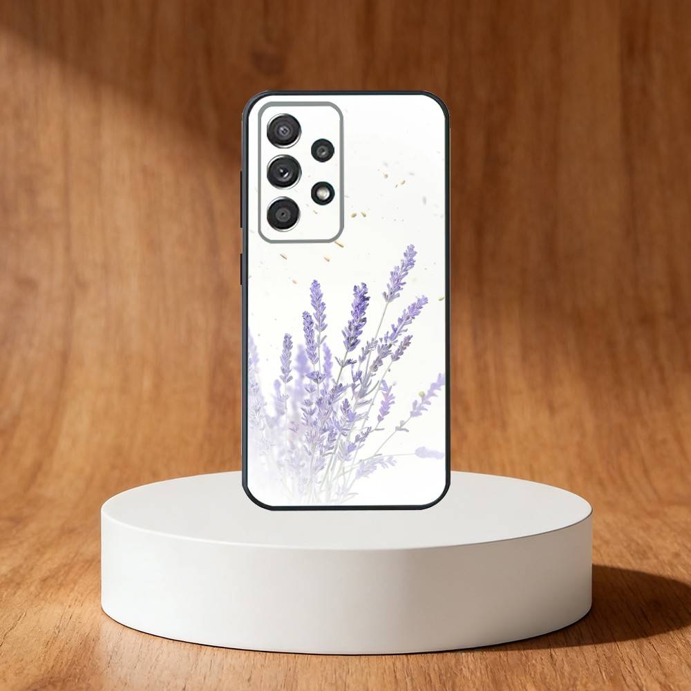 Lavender Purple Flowers Phone Case For Samsung S25,S24,S21,S22,S23,S30,Ultra,S20,Plus,Fe,Note,10,9,5G Black Cover