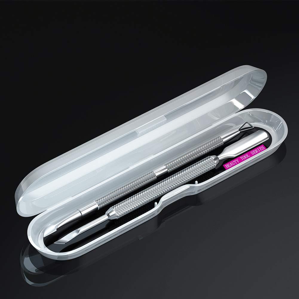 In-Stock Stainless Steel 2-Piece Nail Polish Remover & Cuticle Pusher Set